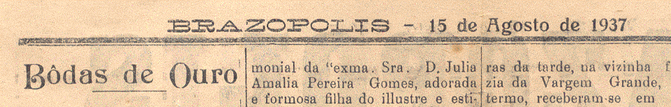 Notícia das Bodas de Ouro